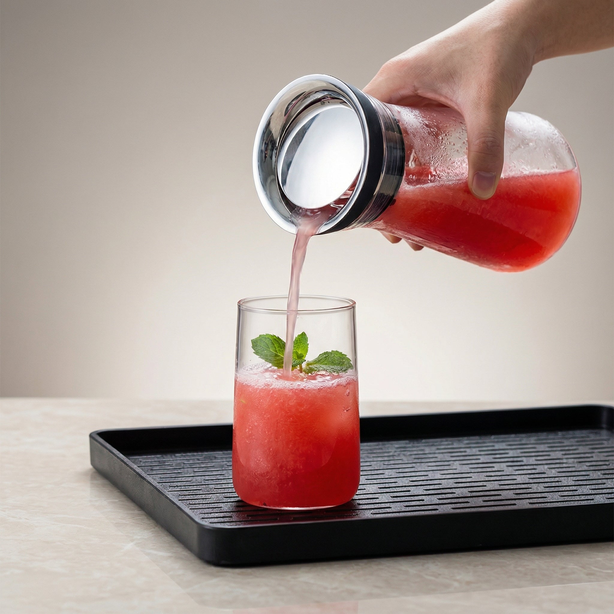 Glass Water Carafe with Lid