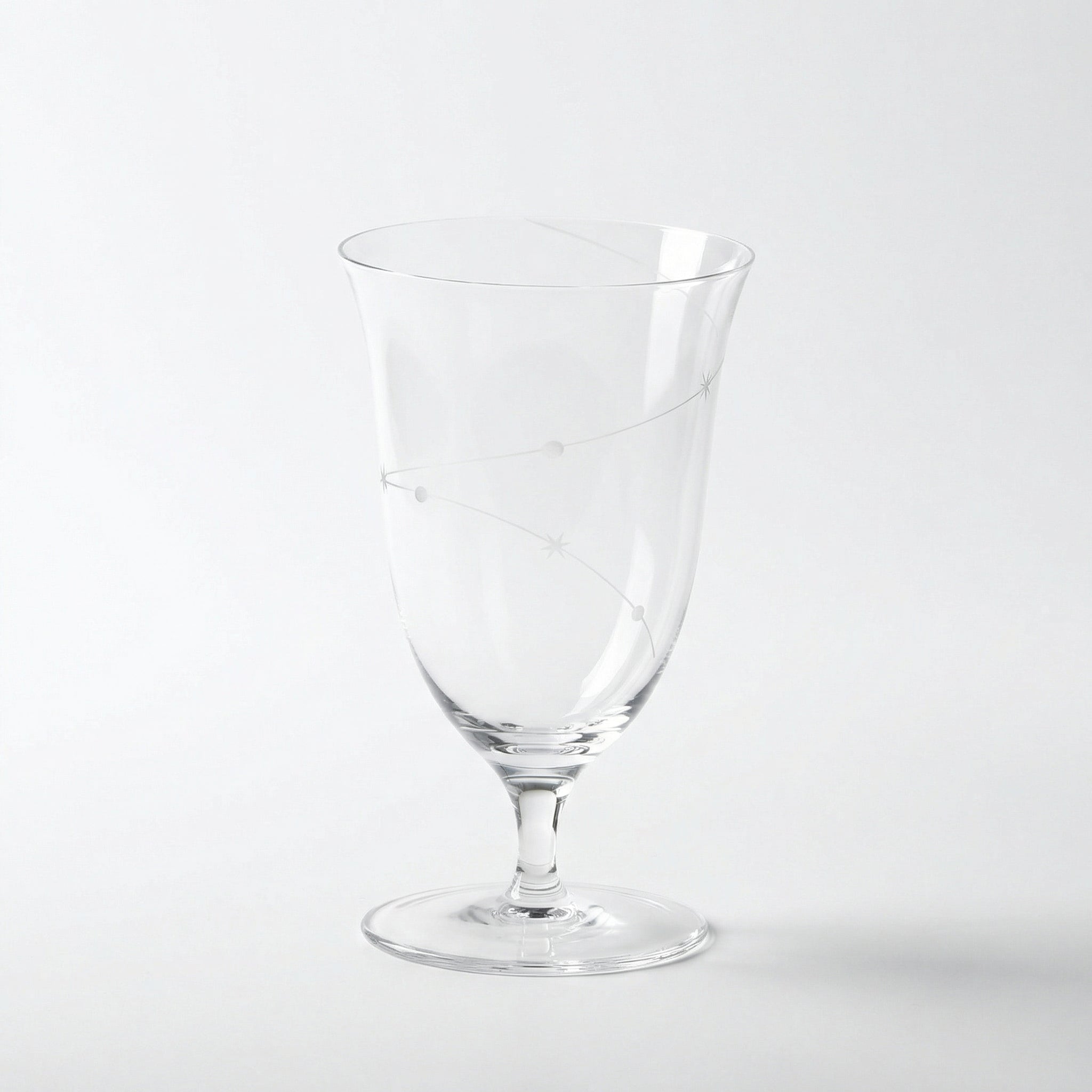 Etched Clear Stemmed Glass