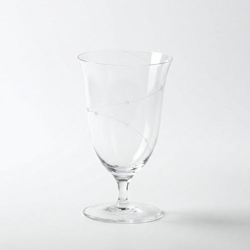 Etched Clear Stemmed Glass