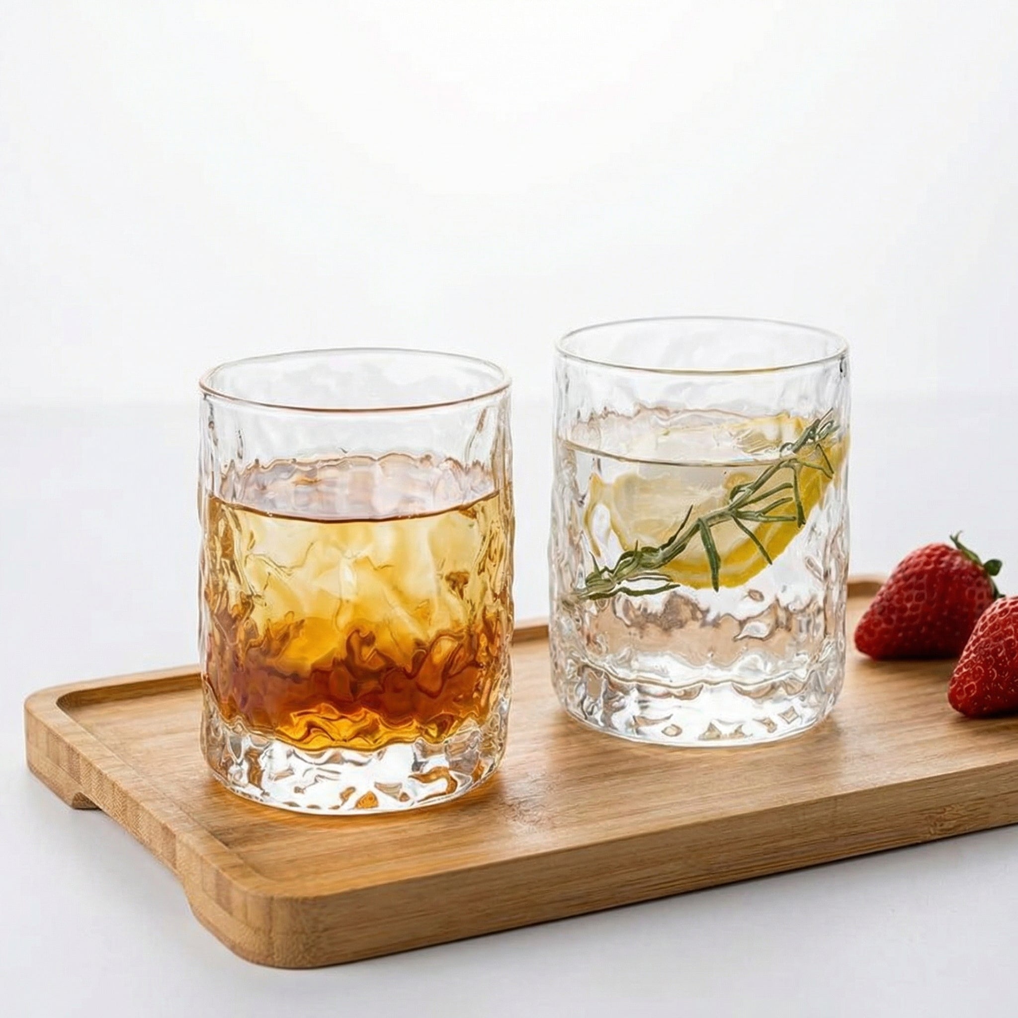 Ripple Texture Clear Glass Tumbler