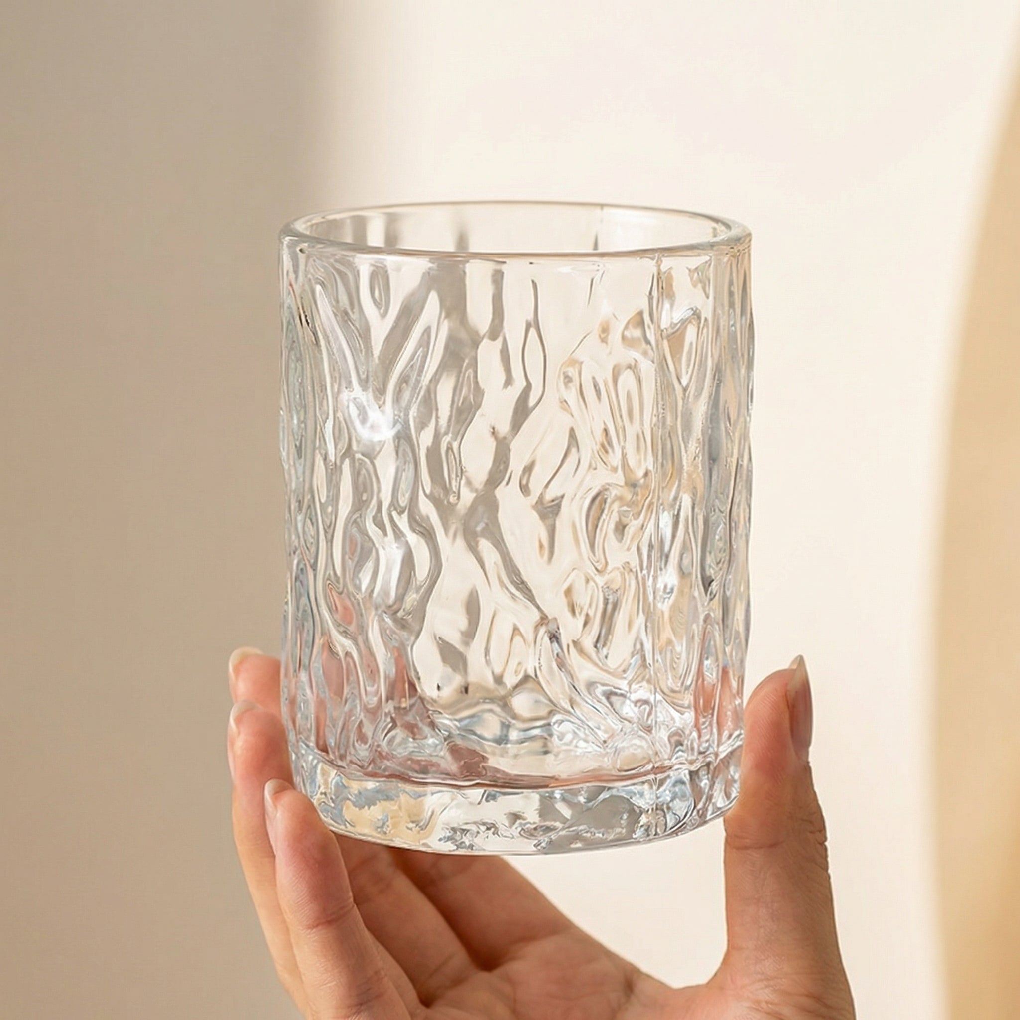 Ripple Texture Clear Glass Tumbler